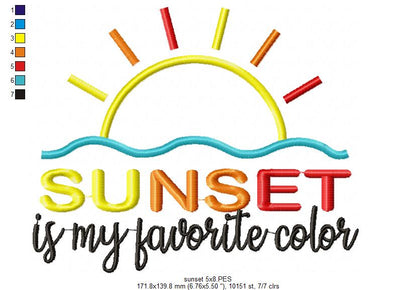 Sunset is my Favorite Color - Applique