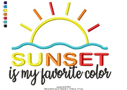 Sunset is my Favorite Color - Applique