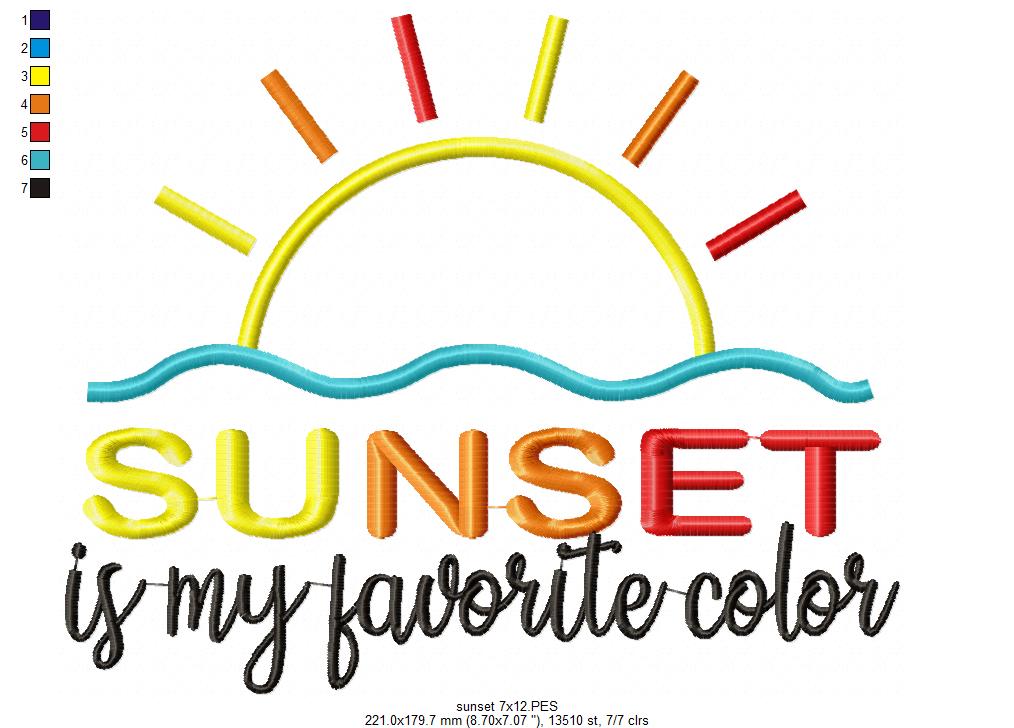 Sunset is my Favorite Color - Applique