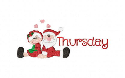 Days of the Week - Christmas - Machine Embroidery Design