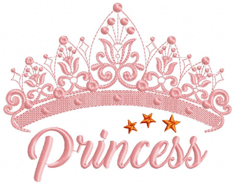 Princess Tiara - Fill Stitch - Machine Embroidery Design
