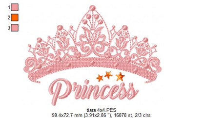 Princess Tiara - Fill Stitch - Machine Embroidery Design