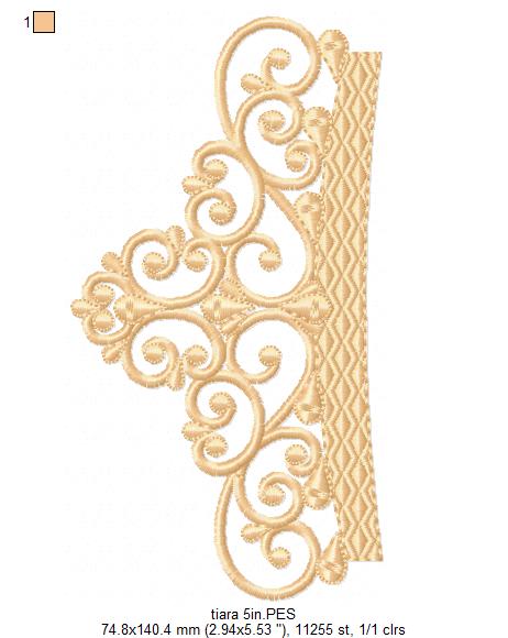 Princess Tiara - Fill Stitch