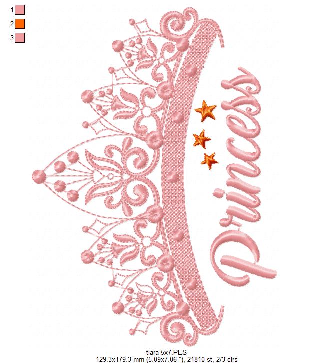 Princess Tiara - Fill Stitch - Machine Embroidery Design