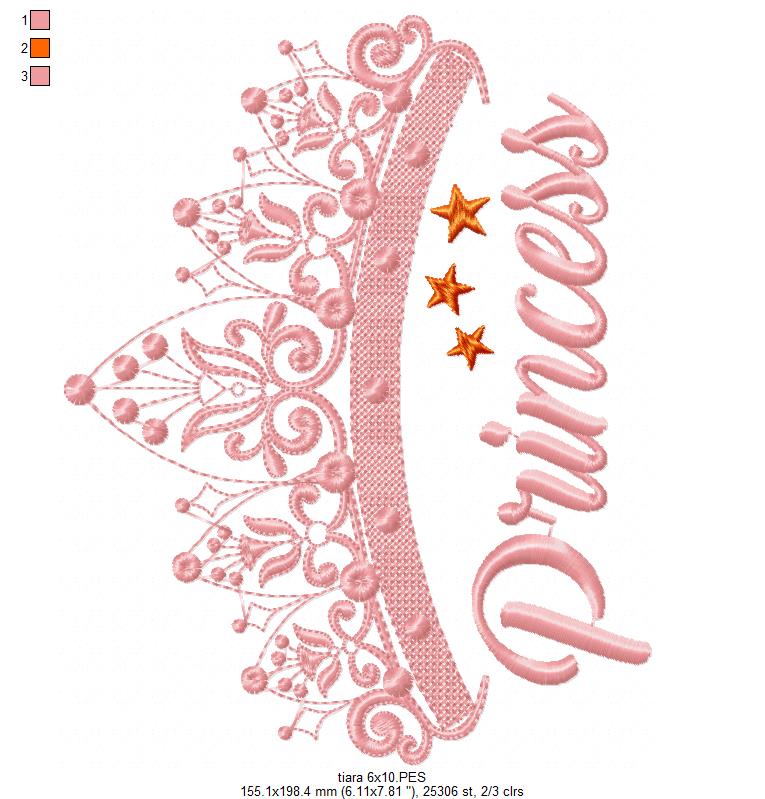 Princess Tiara - Fill Stitch - Machine Embroidery Design