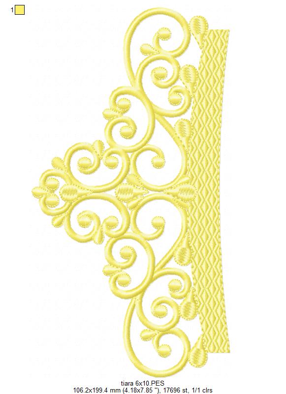 Princess Tiara - Fill Stitch