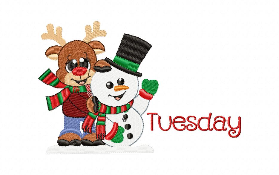 Days of the Week - Christmas - Machine Embroidery Design