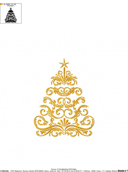 Wonderful Christmas Tree - Fill Stitch - Machine Embroidery Design